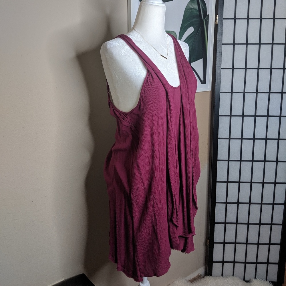 Free People Fuscia Flowy Boho Mini Dress - Picture 1 of 7